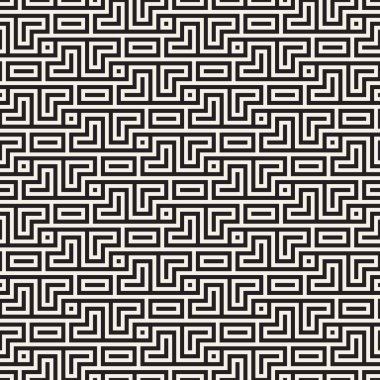 Vektör kusursuz desen. Modern stil soyut doku. Çizgili elementlerden geometrik fayanslar tekrarlanıyor