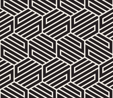 Vektör kusursuz desen. Modern stil soyut doku. Çizgili elementlerden geometrik fayanslar tekrarlanıyor