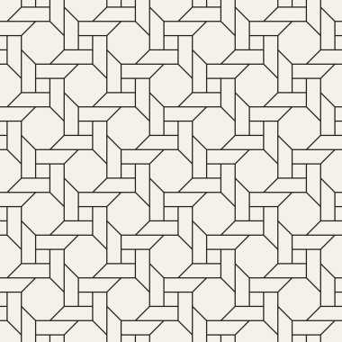 Vektör kusursuz desen. Modern stil soyut doku. Çizgili elementlerden geometrik fayanslar tekrarlanıyor