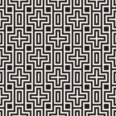 Vektör kusursuz desen. Modern stil soyut doku. Çizgili elementlerden geometrik fayanslar tekrarlanıyor