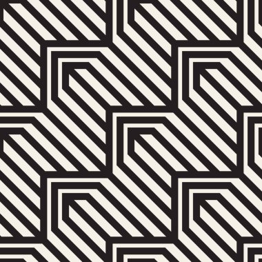 Vektör kusursuz desen. Soyut arka plan tekrarlanıyor. Siyah ve beyaz geometrik tasarım. Modern stil dokusu.