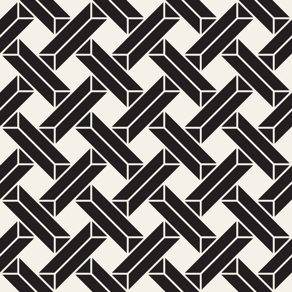 Векторный бесшовный шаблон. Современная стильная абстрактная текстура. Повторение геометрических плиток из полосатых элементов