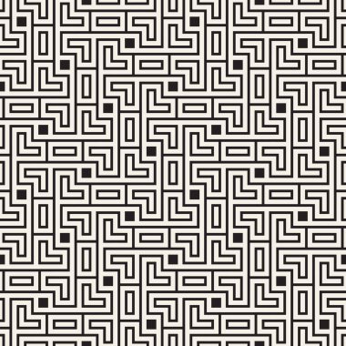 Vektör kusursuz desen. Modern stil soyut doku. Çizgili elementlerden geometrik fayanslar tekrarlanıyor