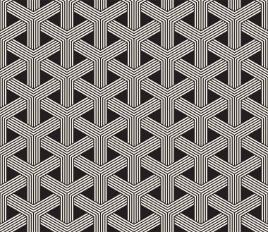 Vektör kusursuz desen. Modern stil soyut doku. Çizgili elementlerden geometrik fayanslar tekrarlanıyor