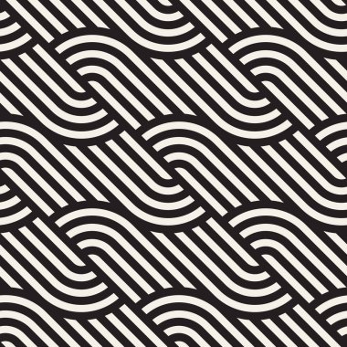 Vektör kusursuz desen. Soyut arka plan tekrarlanıyor. Siyah ve beyaz geometrik tasarım. Modern stil dokusu.