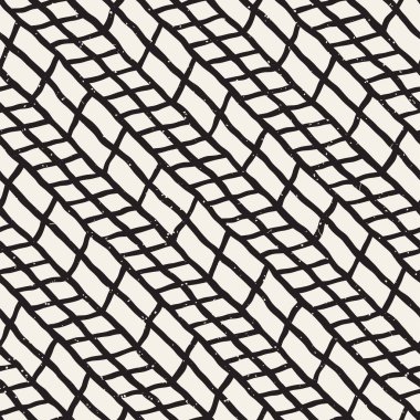 Basit mürekkep geometrik desen. Tek renkli siyah-beyaz vuruşlar. Tasarımınız için el çizimi mürekkep fırçalı doku