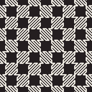 Vektör kusursuz desen. Soyut arka plan tekrarlanıyor. Siyah ve beyaz geometrik tasarım. Modern stil dokusu.
