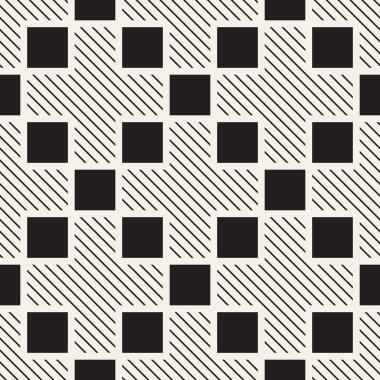 Vektör kusursuz desen. Soyut arka plan tekrarlanıyor. Siyah ve beyaz geometrik tasarım. Modern stil dokusu.