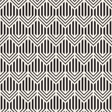 Vektör kusursuz desen. Soyut arka plan tekrarlanıyor. Siyah ve beyaz geometrik tasarım. Modern stil dokusu.
