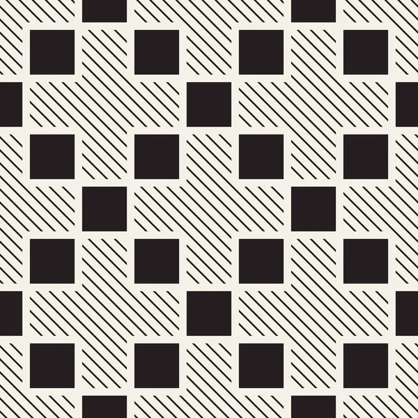 Vector Seamless Pattern Repeating Abstract Background Black White Geometric Design — Stock Vector