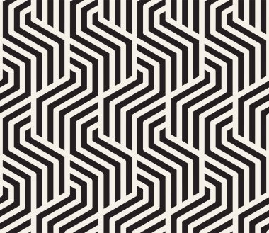 Vektör kusursuz desen. Soyut arka plan tekrarlanıyor. Siyah ve beyaz geometrik tasarım. Modern stil dokusu.