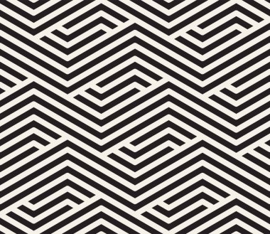 Vektör kusursuz desen. Soyut arka plan tekrarlanıyor. Siyah ve beyaz geometrik tasarım. Modern stil dokusu.