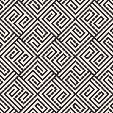 Vektör kusursuz desen. Soyut arka plan tekrarlanıyor. Siyah ve beyaz geometrik tasarım. Modern stil dokusu.