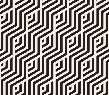 Vektör kusursuz desen. Soyut arka plan tekrarlanıyor. Siyah ve beyaz geometrik tasarım. Modern stil dokusu.