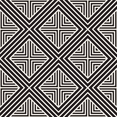 Vektör kusursuz desen. Soyut arka plan tekrarlanıyor. Siyah ve beyaz geometrik tasarım. Modern stil dokusu.