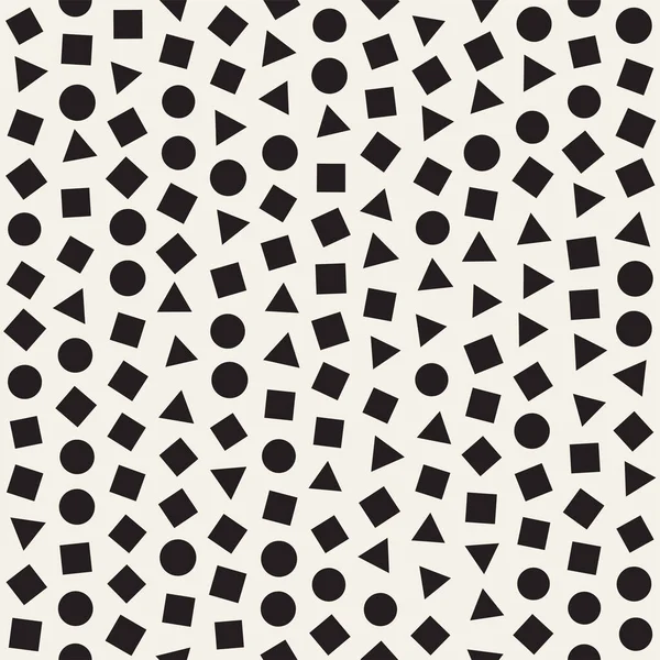 Kusursuz kaotik şablonlar. Rastgele dağılmış geometrik şekiller. Soyut retro arkaplan tasarımı