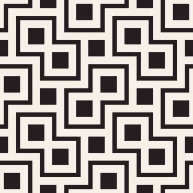 Vektör kusursuz desen. Modern stil soyut doku. Çizgili elementlerden geometrik fayanslar tekrarlanıyor