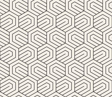Vektör kusursuz desen. Soyut arka plan tekrarlanıyor. Siyah ve beyaz geometrik kafes tasarımı. Modern stil dokusu.