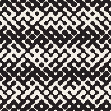 Vektör sorunsuz siyah ve beyaz noktalı resim deseni