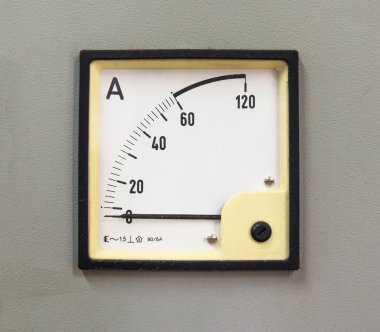 Eski analog ampermetre ölçü aygıtları.