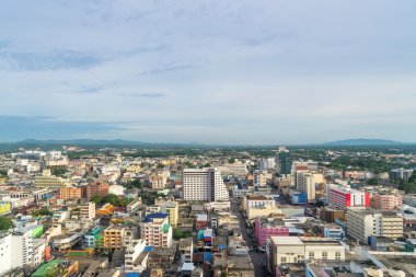 Hadyai şehir, Tayland en bulutlu gün üzerinden havadan görünümü.