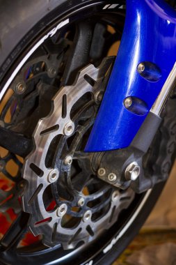 front wheel of a sports bike