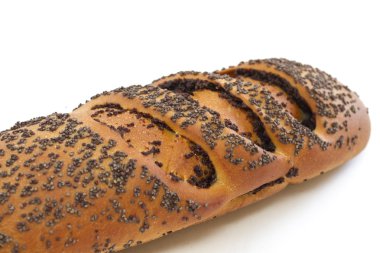 haşhaş tohumu ve kesim ile pişmiş rulo