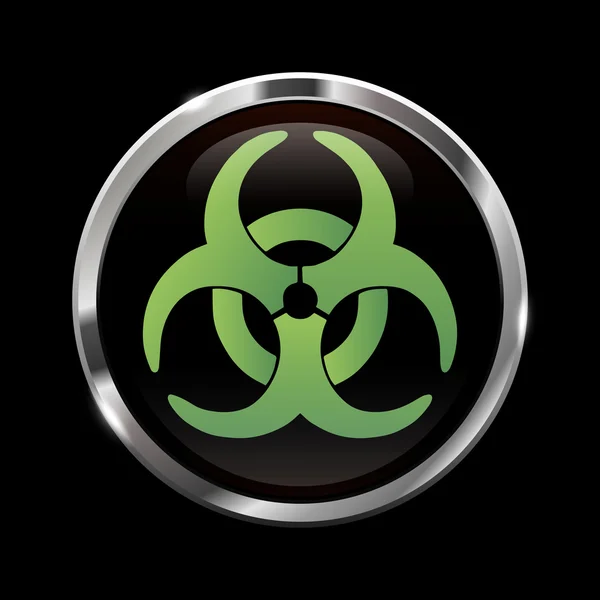 Bio gevaar cirkel pictogram op metalen plaat voor uw design.vector afbeelding — Stockvector