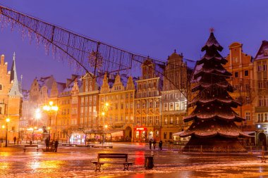 güzel noel süslü wroclaw kare poland