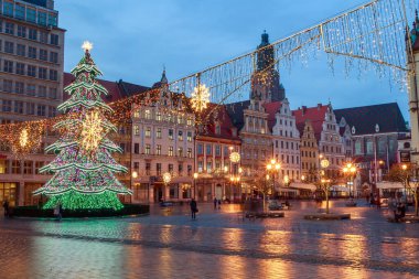 güzel noel süslü wroclaw kare poland