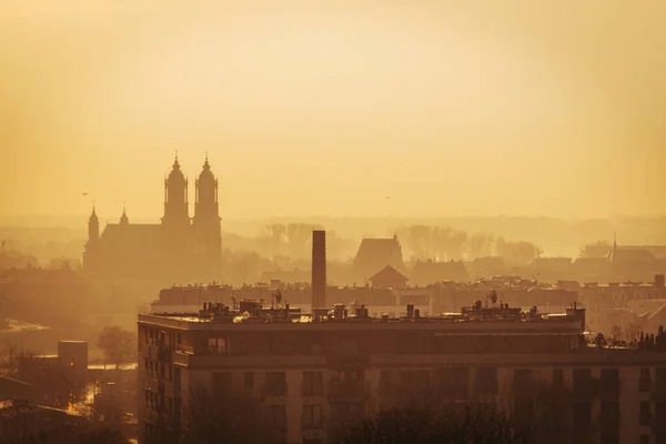 Вечірні Вулиці Міста Вроцлав Польщі — стокове фото