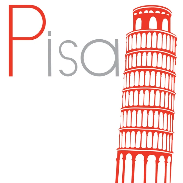 Lutande tornet i Pisa, vektor illustration — Stock vektor