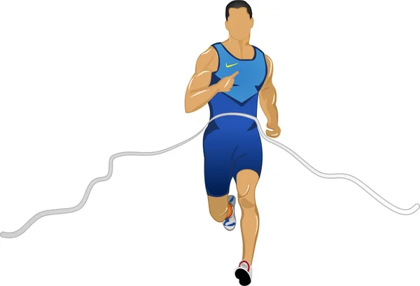 Athlete at the finish — Stock Vector