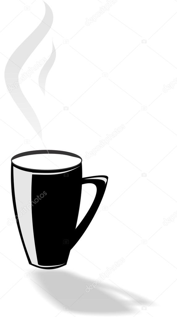 silhouette cup of hot tea