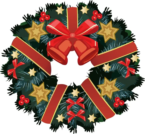 美しいクリスマスの花輪のベクトル — ストックベクタ