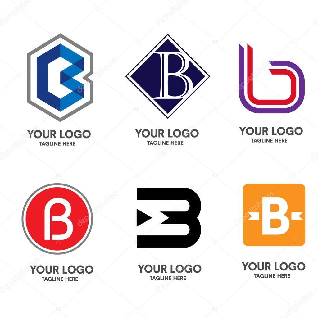 Letter B logo set vector