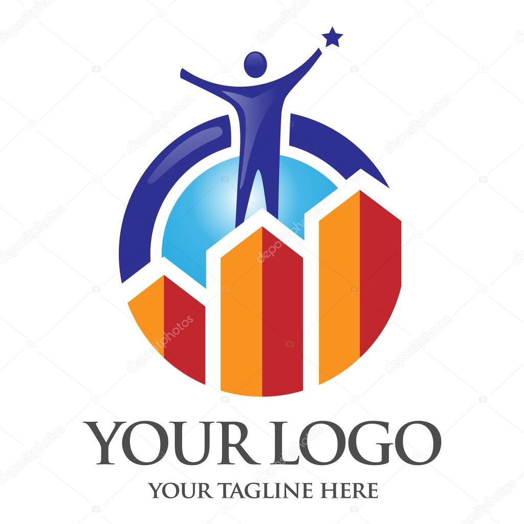 Elegant concept of success marketing logo vector