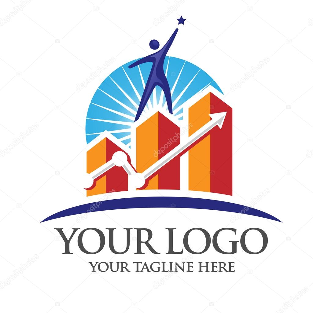 Elegant concept of success marketing logo vector