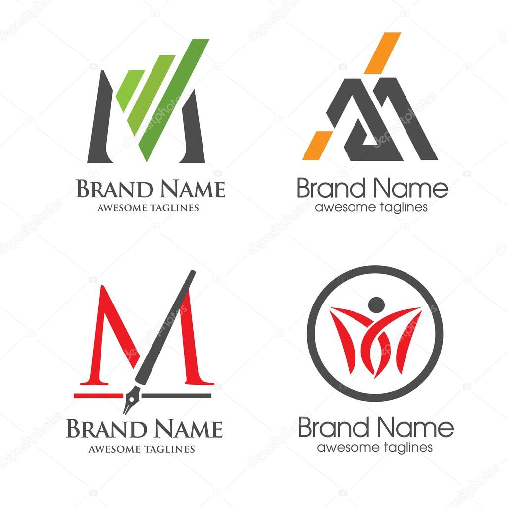 Simple and elegant Alphabetical Logo Design Concepts Letter M vector.