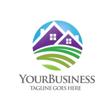 Yeşil ev logo vektörü