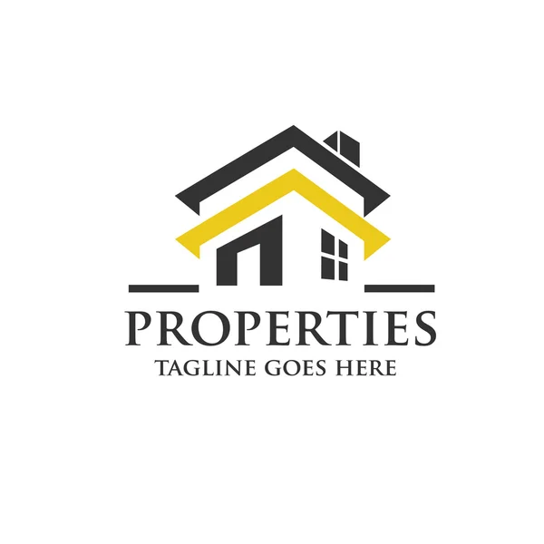 Concepto de logotipo de bienes raíces y propiedades — Archivo Imágenes Vectoriales
