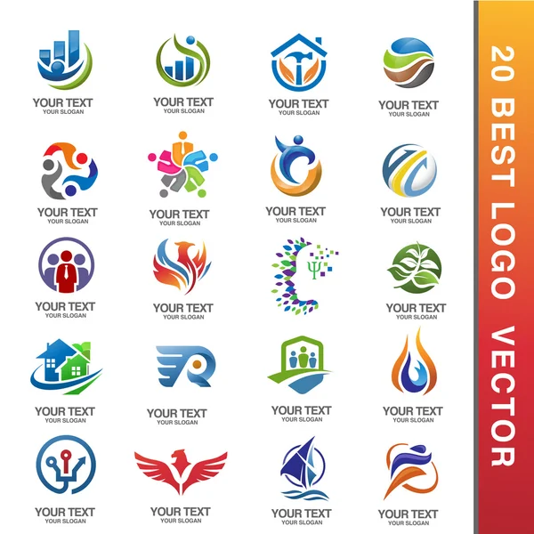 Miglior Business Corporate Logo Set ector — Vettoriale Stock