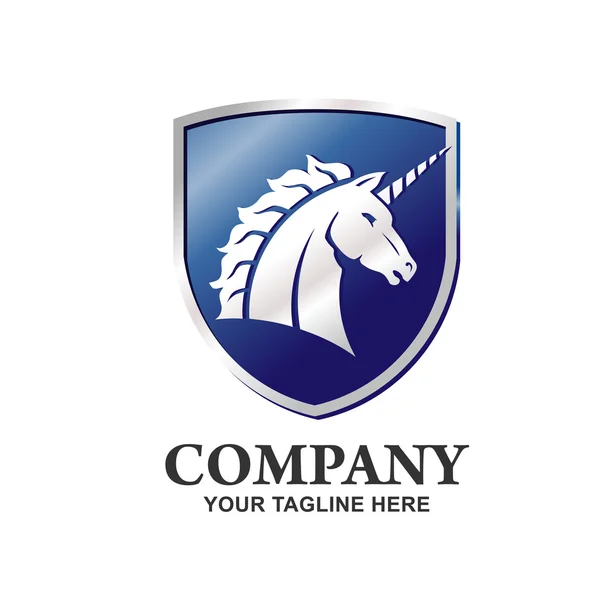 Unicorn schild Vector Logo — Stockvector