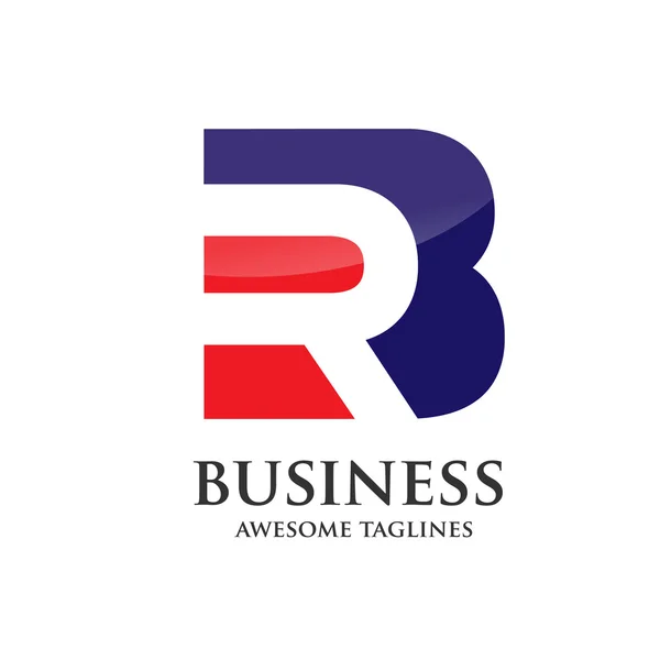 Elegante BR, RB logotipo base vetor da letra negativa B e R — Vetor de Stock