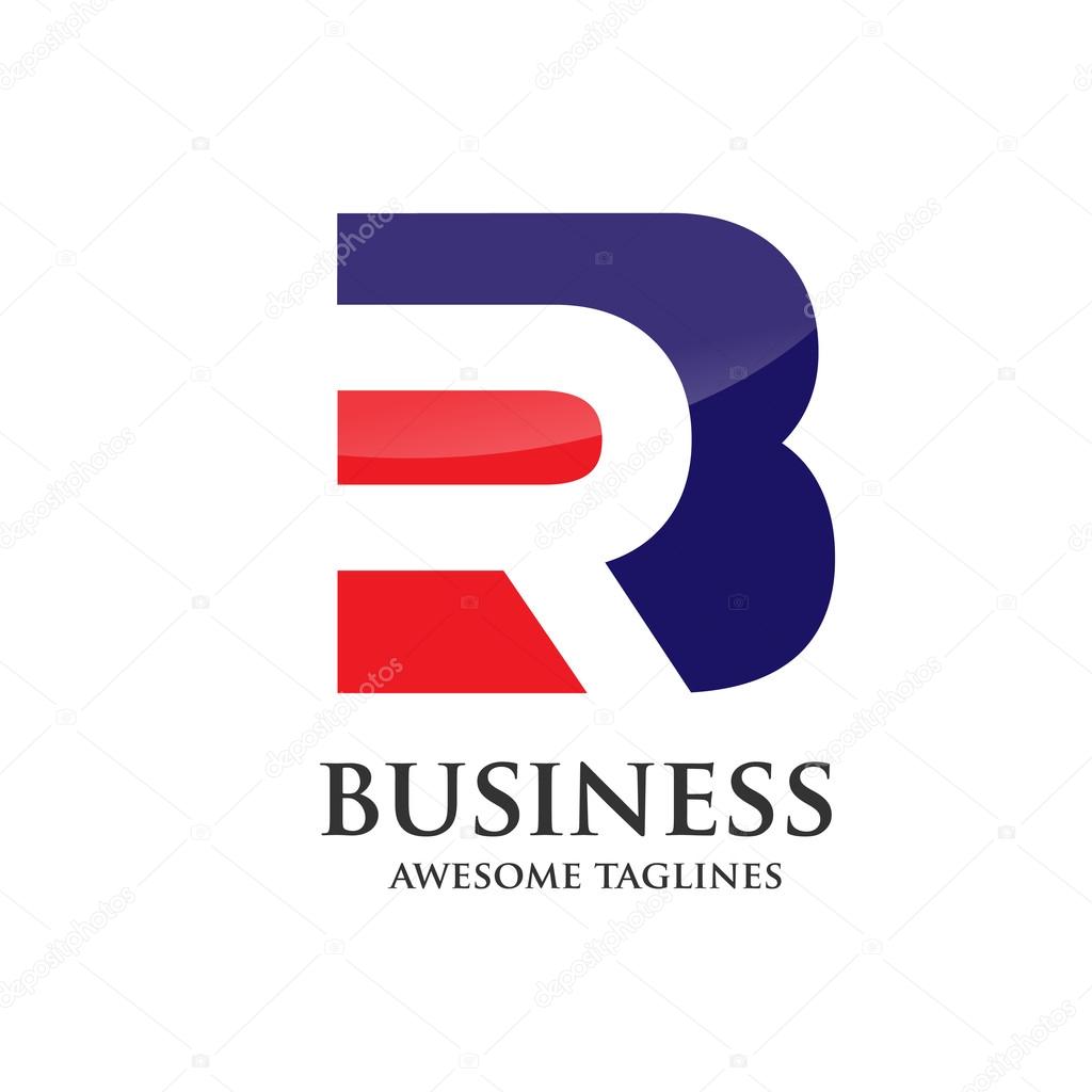 elegant BR, RB  logo vector base from negative letter B and R