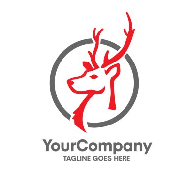 Daire vektör ile geyik baş logo tasarım ayarla