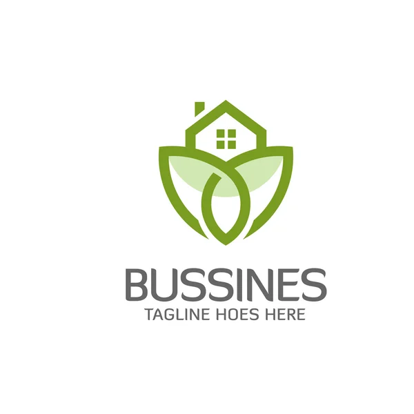Yeşil ev logo — Stok Vektör