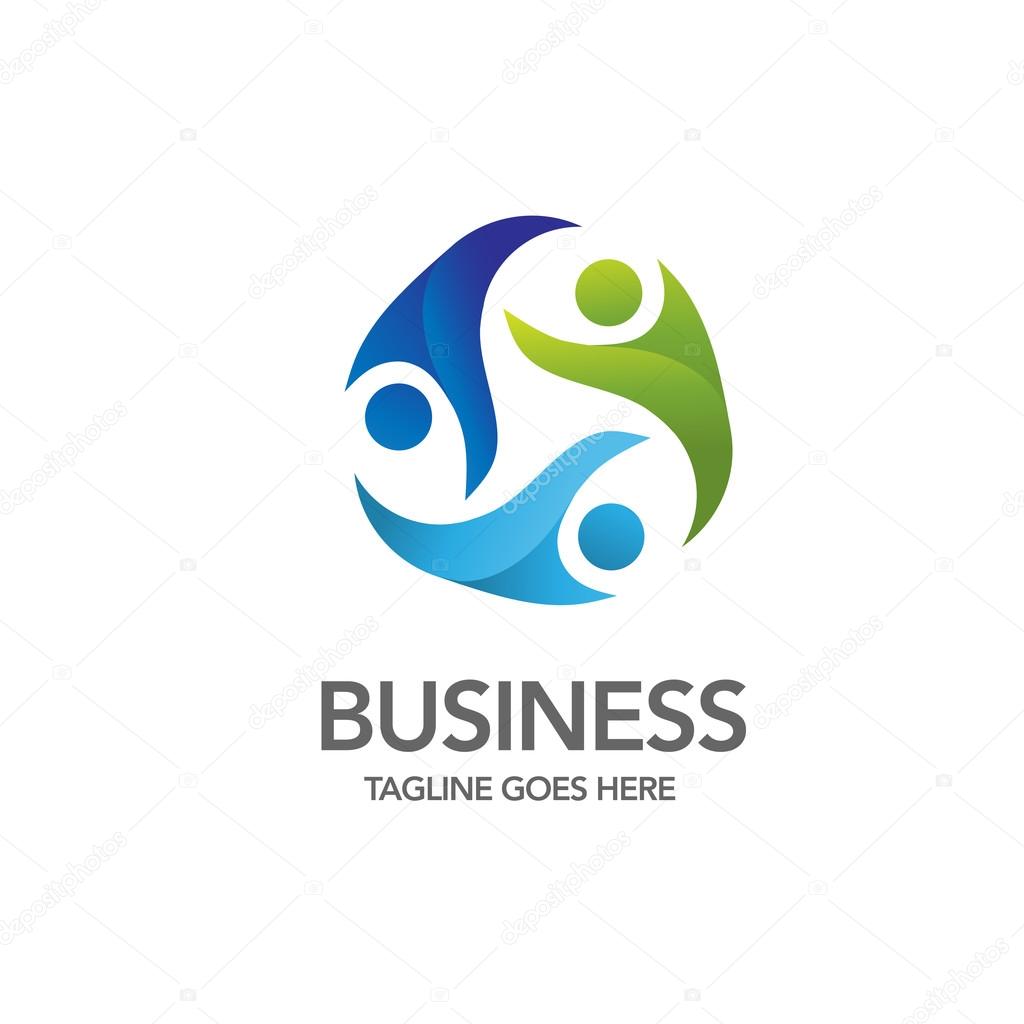 Colorful happy concept of social community Logo