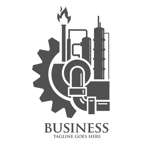 Conceito de logotipo de fábrica e indústrias — Vetor de Stock