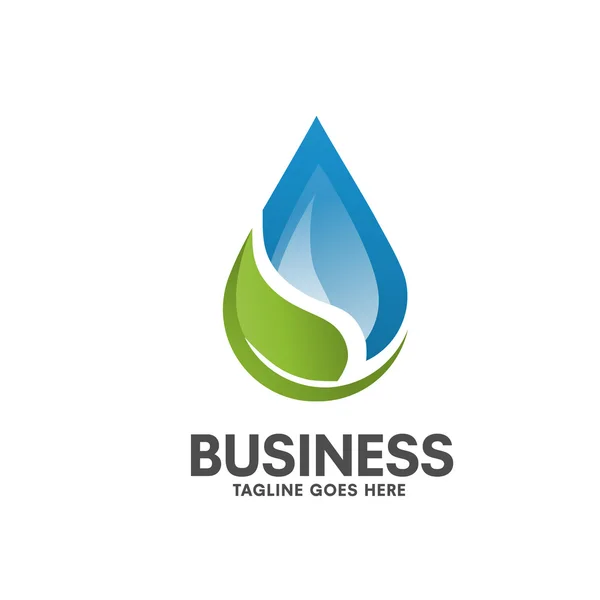 Saf sağlıklı su yaprak logosu — Stok Vektör